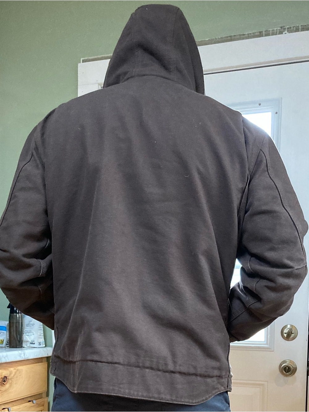 Men's Carhartt Brown Hooded Work Jacket - Casual Hooded Coat